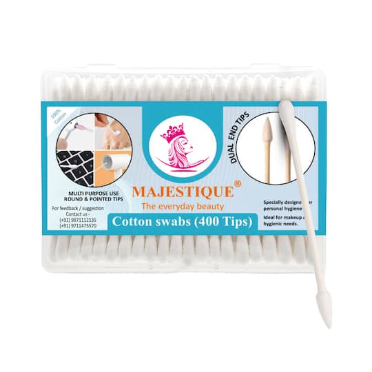 Majestique Dual-Purpose Cotton Swab Makeup Remover Stick - (250Pcs)