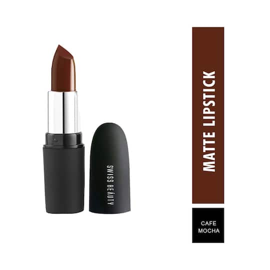 Swiss Beauty Pure Matte Lipstick - Café Mocha (3.8g)