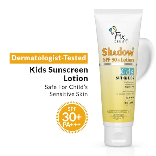 Fixderma Sunscreen - SPF 30 PA+++ Shadow Sunscreen SPF 30+ Lotion for Kids, Kids Sunscreen (75g)