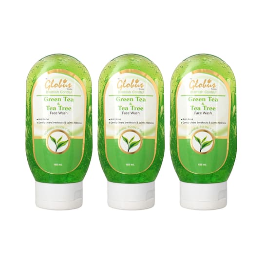 Globus Remedies Green Tea & Tea Tree Face Wash - (3 Pcs)