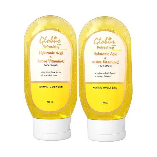 Globus Remedies Hyaluronic Acid Active Vitamin C Face Wash - (2 Pcs)