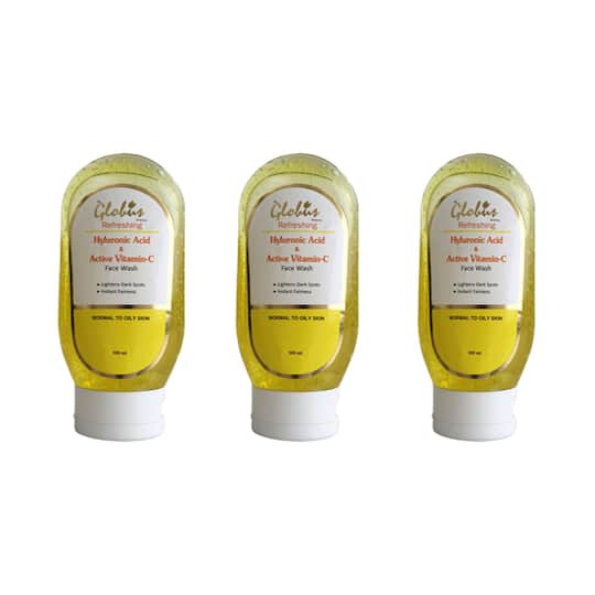 Globus Remedies Hyaluronic Acid Active Vitamin C Face Wash - (3 Pcs)