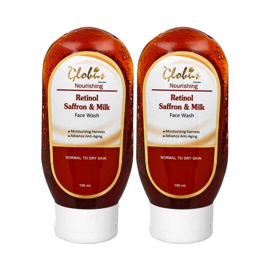 Globus Remedies Retinol Saffron & Milk Nourishing Face Wash - (2 Pcs)