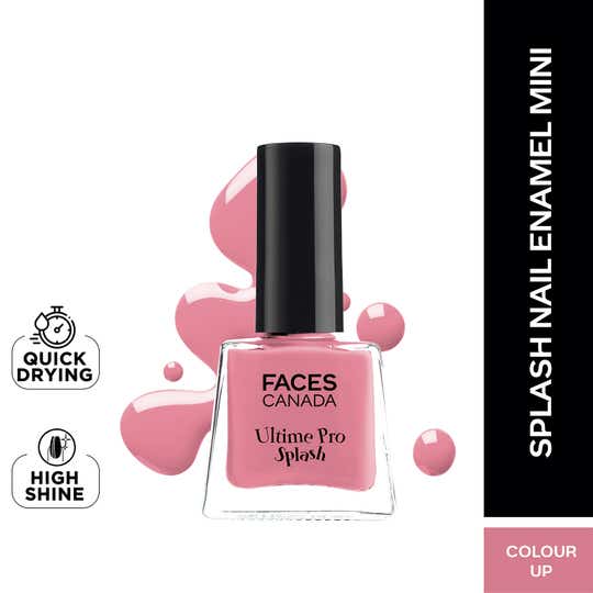 Faces Canada Ultime Pro Splash Mini Nail Enamel - Color Up 34 Glossy, Quick Drying (5 ml)