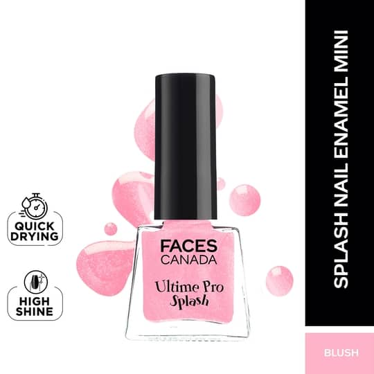 Faces Canada Ultime Pro Splash Mini Nail Enamel - Blush 105 Glossy, Quick Drying (5 ml)