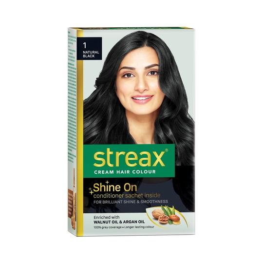 Streax Hair Colour - 1 Natural Black (35gm+25ml)