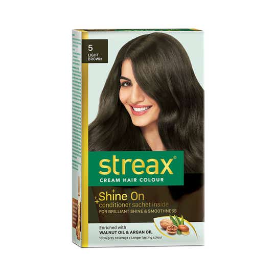 Streax Hair Colour - 5 Light Brown (70gm+50ml)