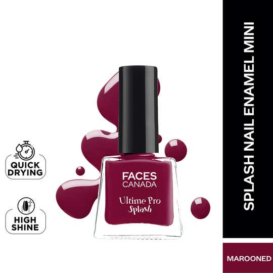 Faces Canada Ultime Pro Splash Mini Nail Enamel - Marooned 401 Glossy, Quick Drying (5 ml)
