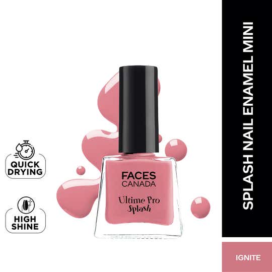 Faces Canada Ultime Pro Splash Mini Nail Enamel - Ignite 35 Glossy, Quick Drying (5 ml)