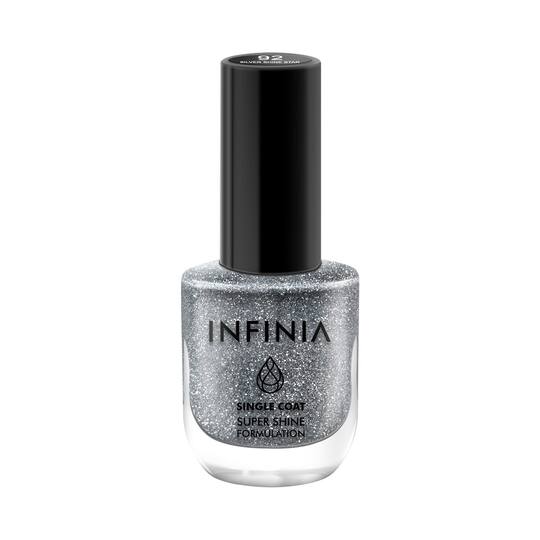 INFINIA Single Coat Nail Paint - 92 Silver Shine Star (12ml)