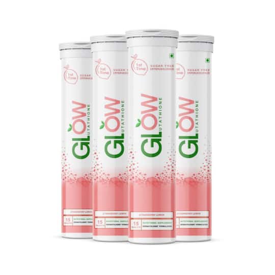 GlowGlutathione Japanese L-Glutathione & Vitamin C Strawberry Lemon Flavour Tablets - Pack Of 4 (60 Tablets)