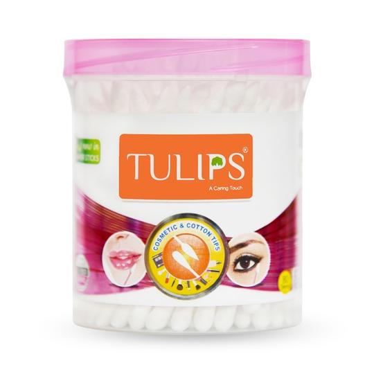 Tulips Paper Stick Cosmetic Cotton Buds With Jar (80Pcs)