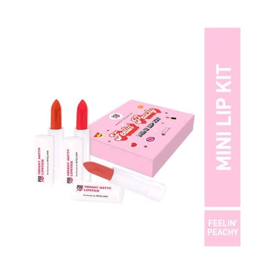 MyGlamm Popxo Makeup Mini Lip Kit - Feelin Peachy (3Pcs)