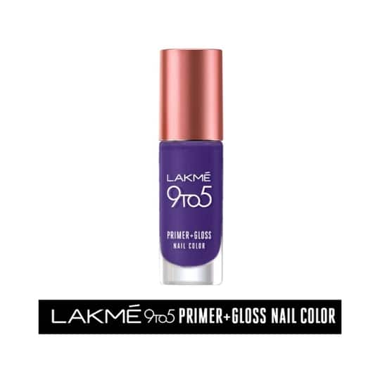 Lakme 9 To 5 Primer + Gloss Nail Colour - Purple Magic (6ml)