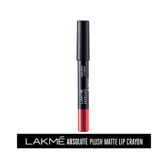 Lakme Absolute Plush Matte Lip Crayon - 401 Peach Fizz (2.8g)