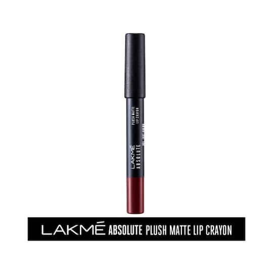 Lakme Absolute Plush Matte Lip Crayon - 303 Foxy Brown (2.8g)