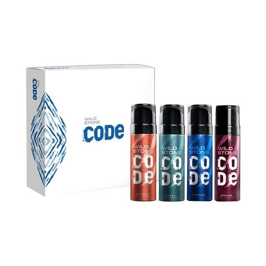 Wild Stone Code Body Spray Travel Pack Gift Set (4Pcs)