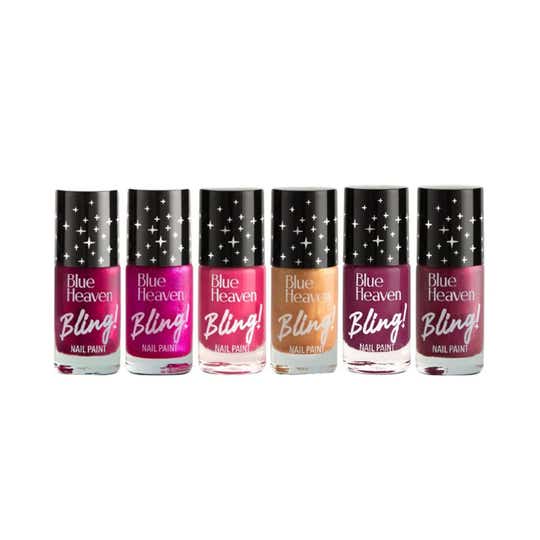 Blue Heaven Bling Nail Paint - Hot Glam Edition (6Pcs)