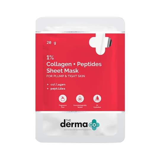 The Derma Co 1% Collagen + Peptides Face Serum Sheet Mask (20g)