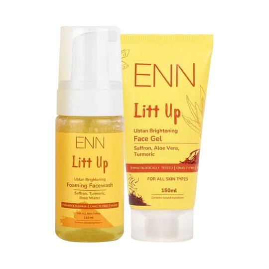 ENN Litt Up Ubtan Skin Brightening Forming Facewash And Litt Ubtan Skin Brightening Face Gel Kit (260ml)