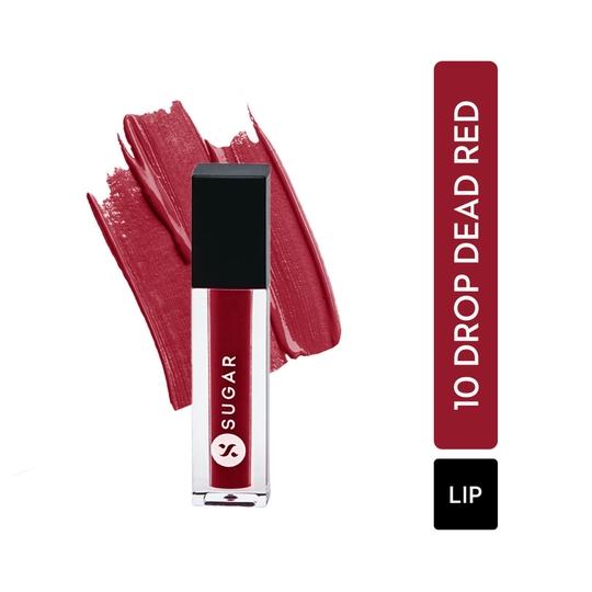 SUGAR Cosmetics Smudge Me Not Liquid Mini Lipstick - 10 Drop Dead Red (1.1ml)
