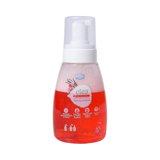 Ginni Clea Rose & Vanilla Beans Foaming Hand Wash Bottle (200ml)