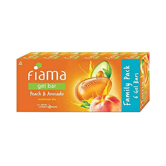 Fiama Peach And Avocado Moisturized Skin Gel Bar With Skin Conditioners - (6Pcs)