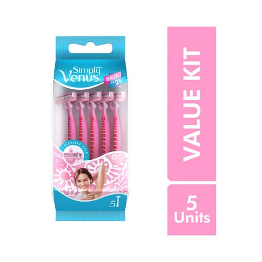 Gillette Venus Simply Venus Pink Hair Removal for Women B4G1 (5Pcs)