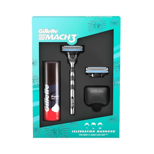 Gillette Mach 3 Limited Edition Travel Pack with Free Gillette Kit Bag (1Pc)