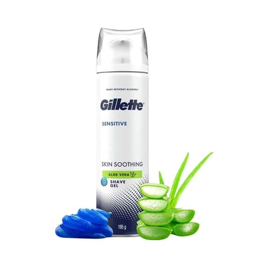 Gillette Sensitive Shaving Gel Soothing with Aloe Vera (195g)