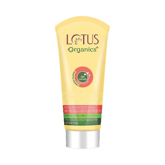 Lotus Organics Sheer Brightening Mineral Sunscreen SPF 50 Pa+++ (100g)