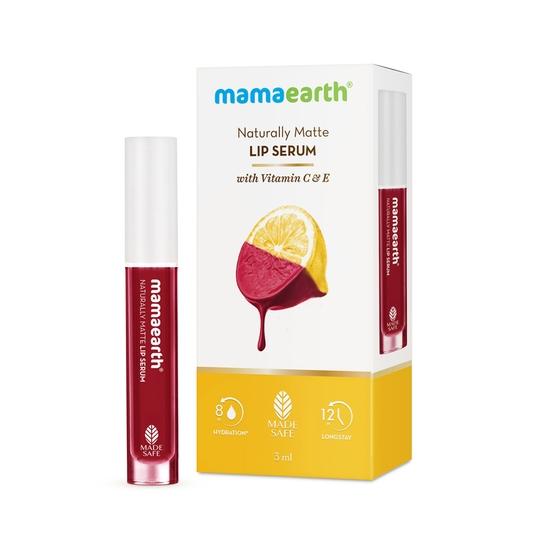 Mamaearth Naturally Matte Lip Serum With Vitamin C & E - Chirpy Cherry (3ml)