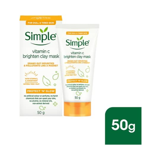 Simple Protect N Glow Vitamin C Brighten Clay Mask (50g)