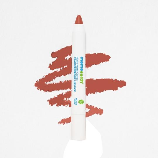 Mamaearth Hydra-Matte Crayon Transferproof Lipstick - 06 Cafe Latte Nude (2.4g)