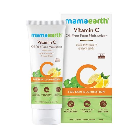 Mamaearth Vitamin C Oil-Free Moisturizer With Vitamin C & Gotu Kola For Skin Illumination (80g)