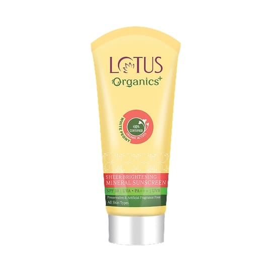 Lotus Organics Sheer Brightening Mineral Sunscreen SPF 50 Pa+++ (50g)