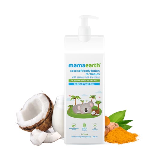 Mamaearth Coco Soft Body Lotion For Babies With Coconut Milk & Turmeric (400ml)