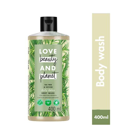 LOVE beauty AND planet Natural Tea Tree Oil and Vetiver Body Wash (400ml)
