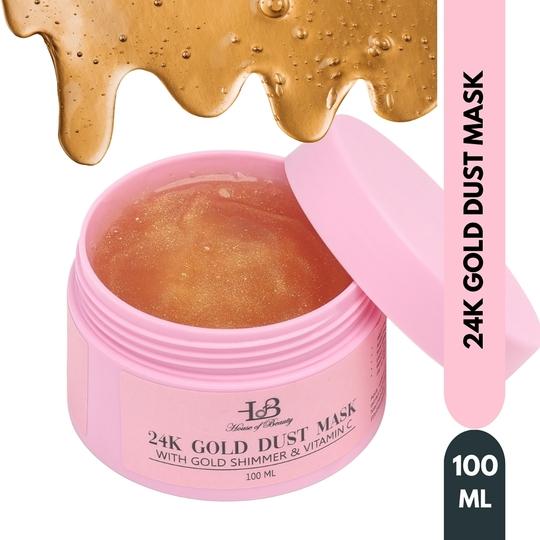 House of Beauty 24K Real Gold Dust Face Mask-Bridal Party Instant Glow W/T Niacin& Vit-C (100 ml)