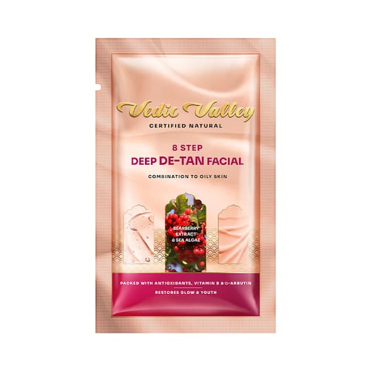 Vedic Valley Bearberry & Sea Algae 8 Step Detan Facial Kit (75g)