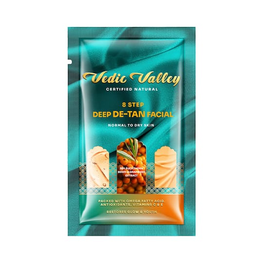 Vedic Valley Grape Seed & Sea Buckthorn 8 Step Detan Facial Kit (75g)