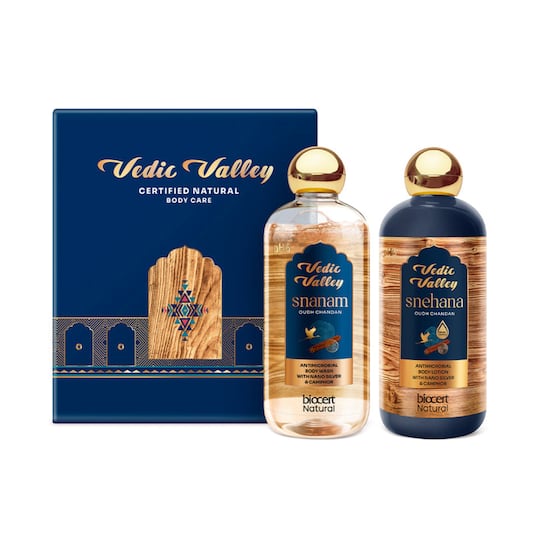 Vedic Valley Oudh Chandan Bath & Body Care Gift Box - (2Pcs)