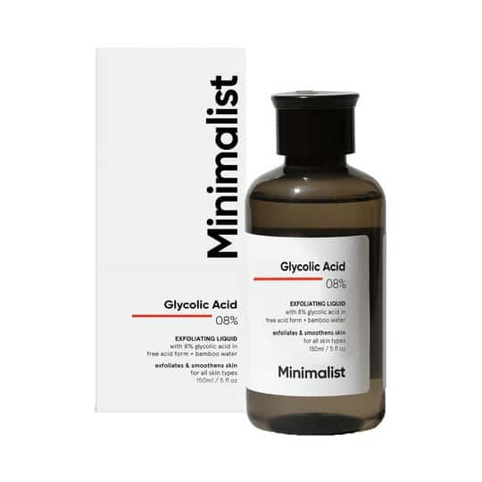 Minimalist 8% Glycolic Acid Toner For Glowing Skin for Body, Face, Underarms & Scalp (150ml)