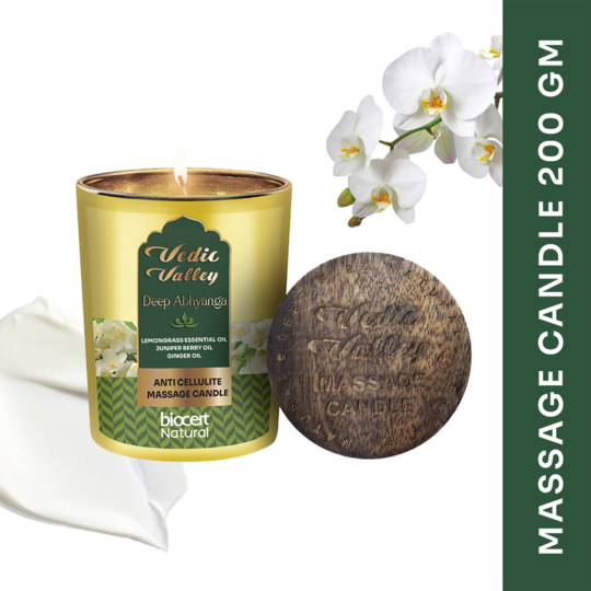 Vedic Valley Lemongrass Anti Cellulite Body Massage Candle (200g)