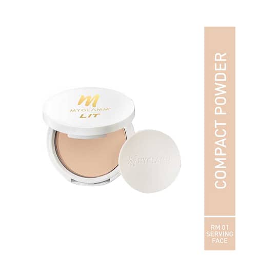MyGlamm LIT Radiant Matte Compact - Serving Face (9g)