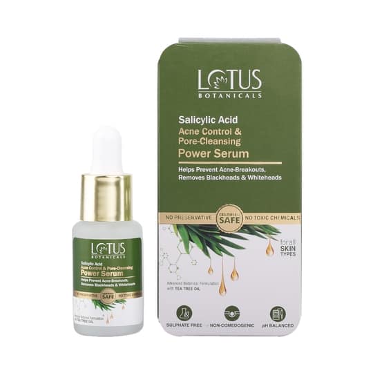 Lotus Botanicals Salicylic Acid + Tea Tree Acne Control & Pore Cleansing Power Serum (14ml)