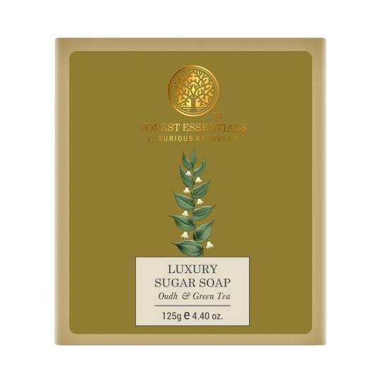 Forest Essentials Oud & Green Tea Luxury Sugar Handmade Soap (125g)