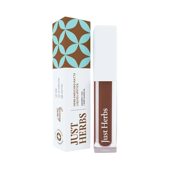 Just Herbs Ayurvedic Matte Liquid Lipstick - 12 Liquorice Brown (2ml)