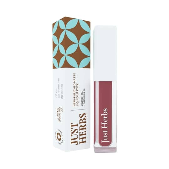 Just Herbs Ayurvedic Matte Liquid Lipstick - 14 Berry Nude (2ml)