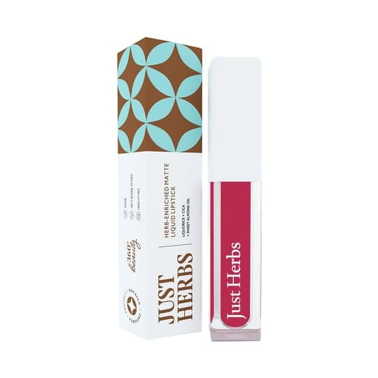 Just Herbs Ayurvedic Matte Liquid Lipstick - 06 Peony Pink (2ml)